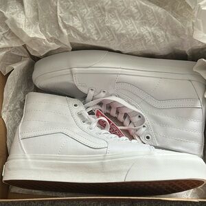 White Sk8-HI Tapered Vans 7.5 W